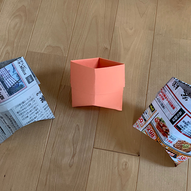 100均折り紙で収納便利な袋を作った 簡単な折り方で手作りふくろを